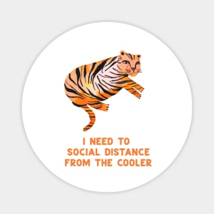 Social Distance Quarantine Covid Tigers Orange Magnet